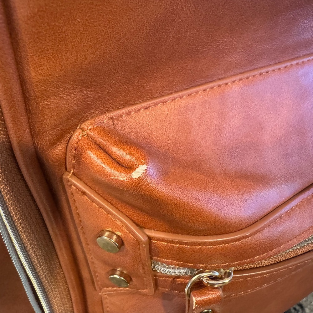 Itzy Ritzy Brown Faux Leather Baby Backpack - Picture 11 of 11